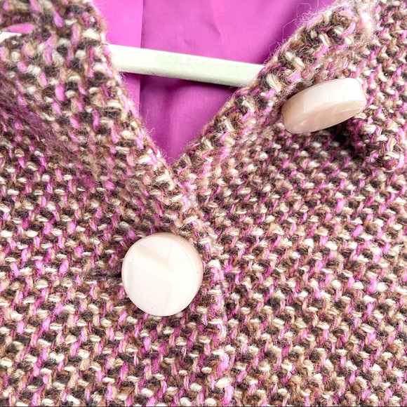 Cool Weather Wool Jacket in Vintage Style Bright Colors with Pockets - Picture 3 of 11